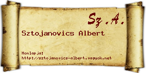 Sztojanovics Albert névjegykártya